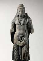 Стоящий боддхисатва. 3-4 вв н.э. Гандхара Стоящий боддхисатва. 3-4 вв н.э. Гандхара