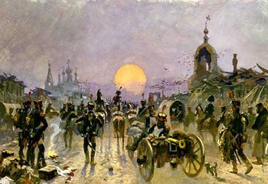 Французы покидают Москву. Художник Николаев