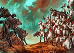 Овцы выстроились в очередь, и эта очередь на бойню