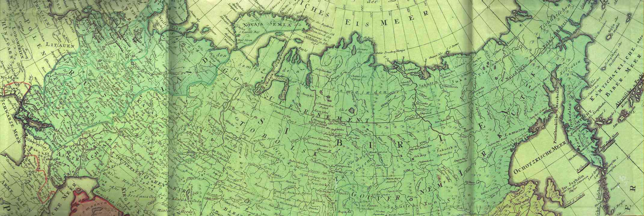 Карта России и Великой Татарии.