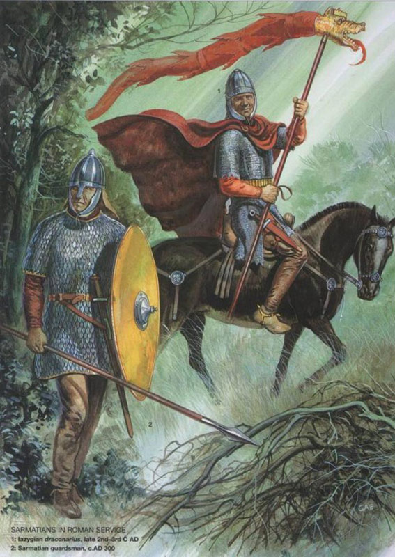 Сарматские рыцари с символом дракона